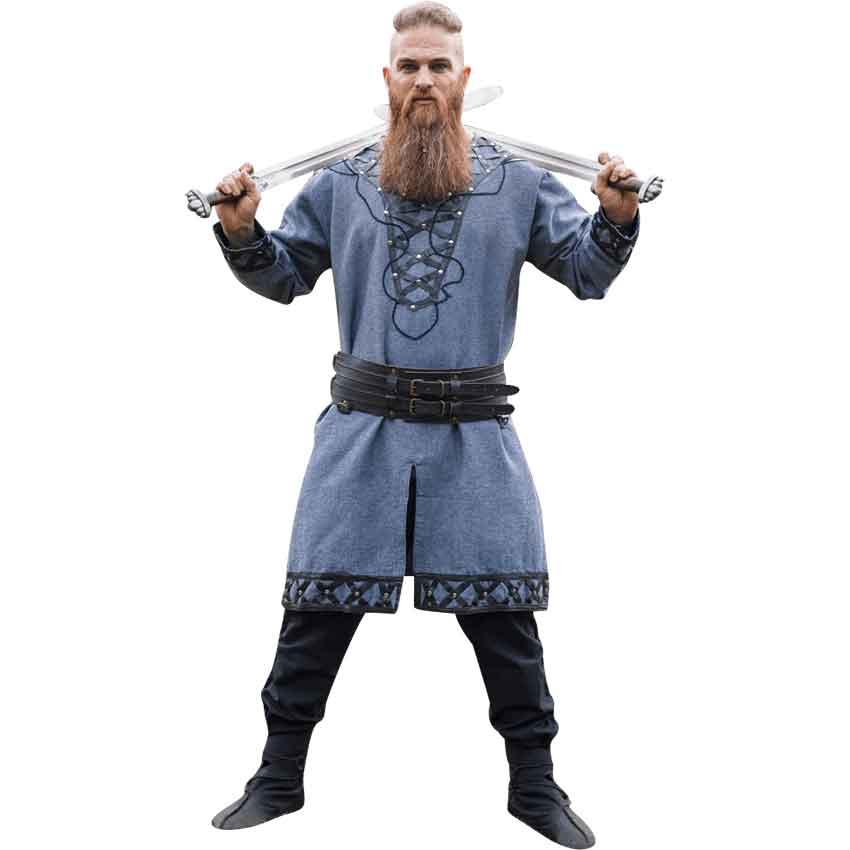 Erik Mens Viking Outfit - Blue-Grey