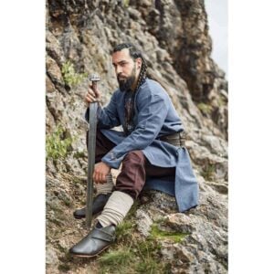 Freki Embroidered Viking Tunic - Blue-Grey