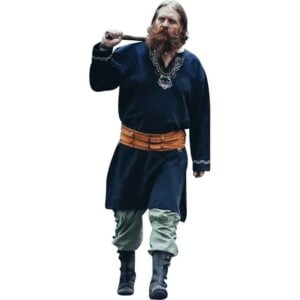 Freki Embroidered Viking Tunic - Black
