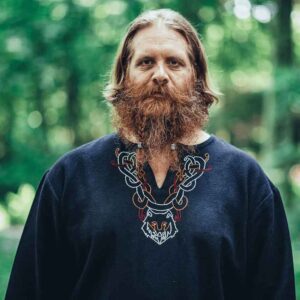 Freki Embroidered Viking Tunic - Black