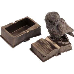 Perched Owl on Books Trinket Box