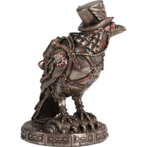 Bronze Steampunk Raven Statue
