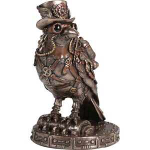 Bronze Steampunk Raven Statue