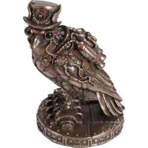 Bronze Steampunk Raven Statue