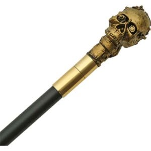 Steampunk Brass Skull Sword Cane