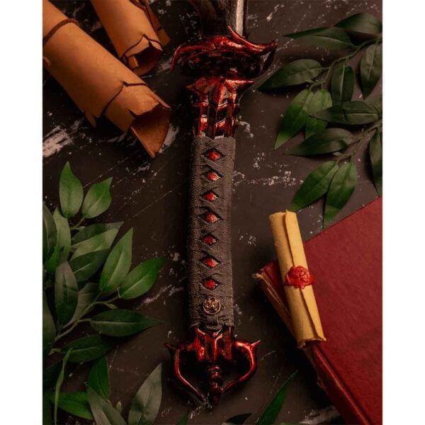 Engraved Dark Blood LARP Katana - Red - 44 Inches