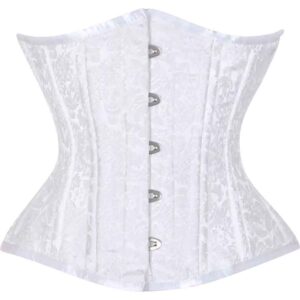 White Brocade Waist Training Corset