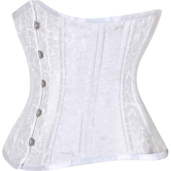 White Brocade Waist Training Corset