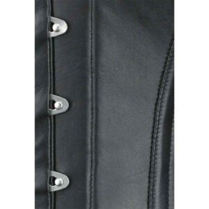 Black Faux Leather Waist Reducing Overbust Corset
