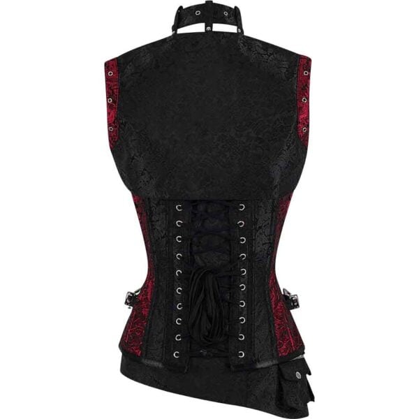 Maroon and Black Gothic Corset with Jacket