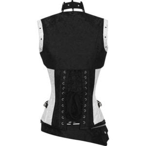 White and Black Gothic Corset and Jacket Set