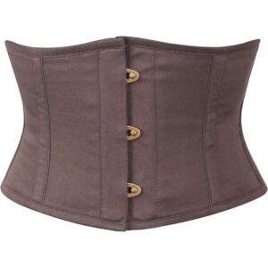 Brown Cotton Waist Shaping Underbust Corset