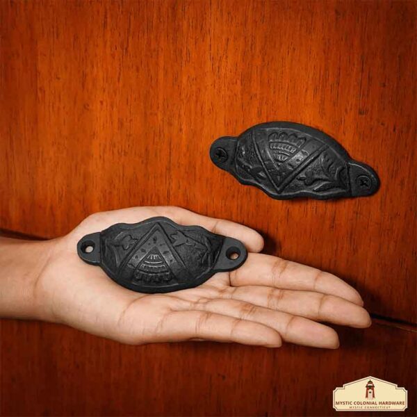 Ornate Cup Style Cabinet Pulls - Set of 4