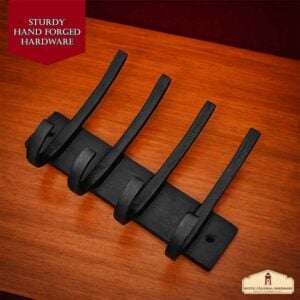 Wall Mounted 4 Hook Iron Rack