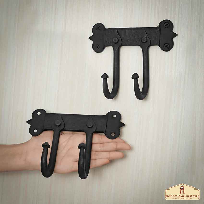 Rustic Cast Iron Double Wall Hook