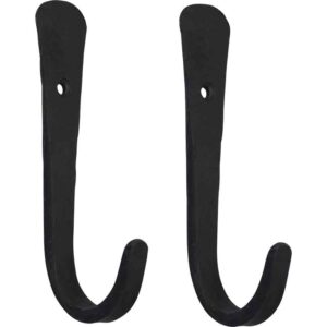 Rustic Cast Iron Wall Hooks - Set of 2