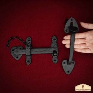Black Iron Heart Locking Door Latch