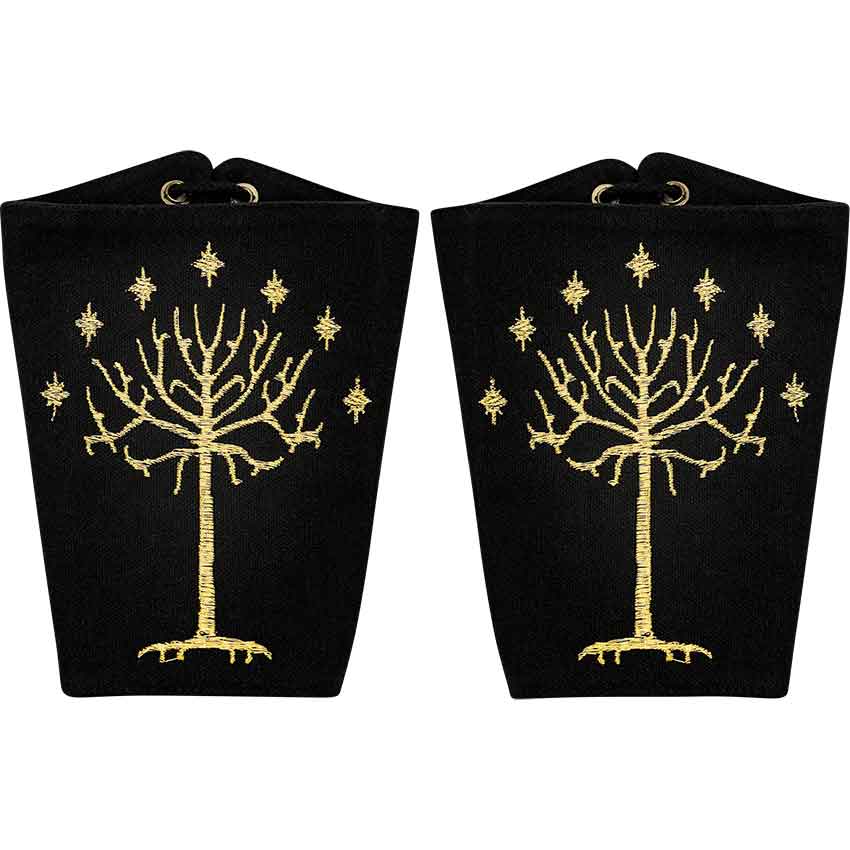 Fantasy Tree Black Canvas Bracers