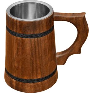 Pirate of the Seven Seas Wooden Tankard - Dark Finish