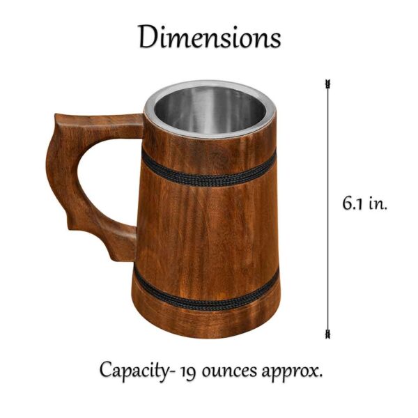 Pirate of the Seven Seas Wooden Tankard - Dark Finish
