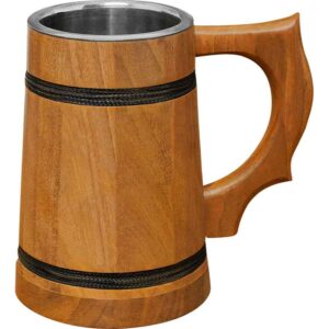 Pirate of the Seven Seas Wooden Tankard - Light Finish