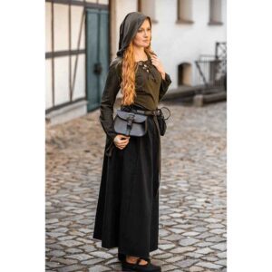 Lea Hooded Medieval Blouse - Olive Green