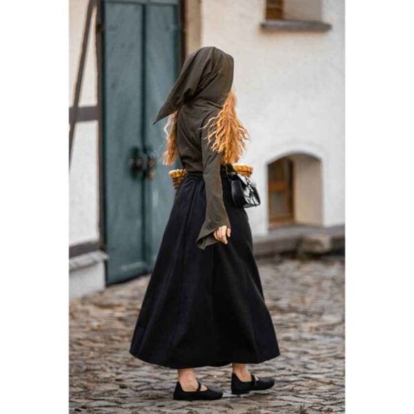Lea Hooded Medieval Blouse - Olive Green
