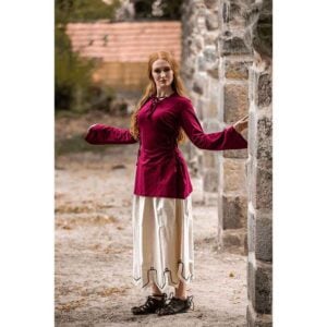 Lea Hooded Medieval Blouse - Wine Red