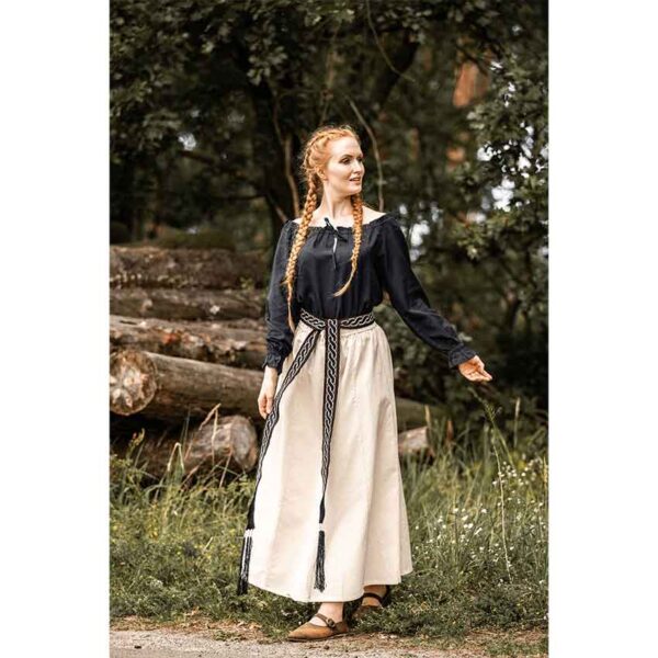 Edith Medieval Blouse - Black