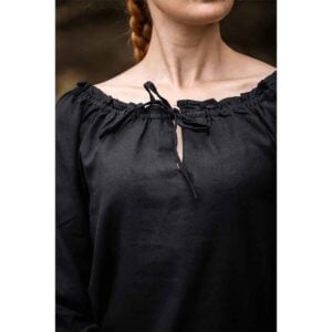 Edith Medieval Blouse - Black