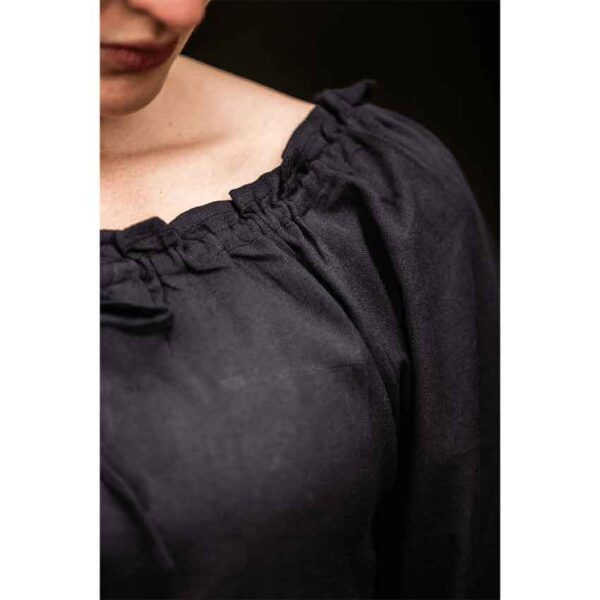 Edith Medieval Blouse - Black