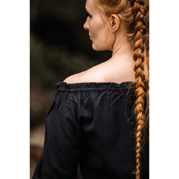 Edith Medieval Blouse - Black