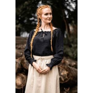 Edith Medieval Blouse - Black