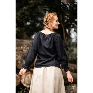 Edith Medieval Blouse - Black