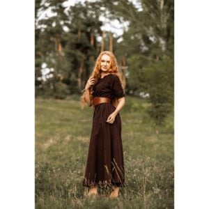 Melisande Short Sleeve Medieval Gown - Brown