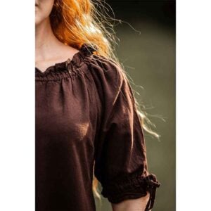 Melisande Short Sleeve Medieval Gown - Brown