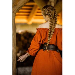 Melisande Short Sleeve Medieval Gown - Rust