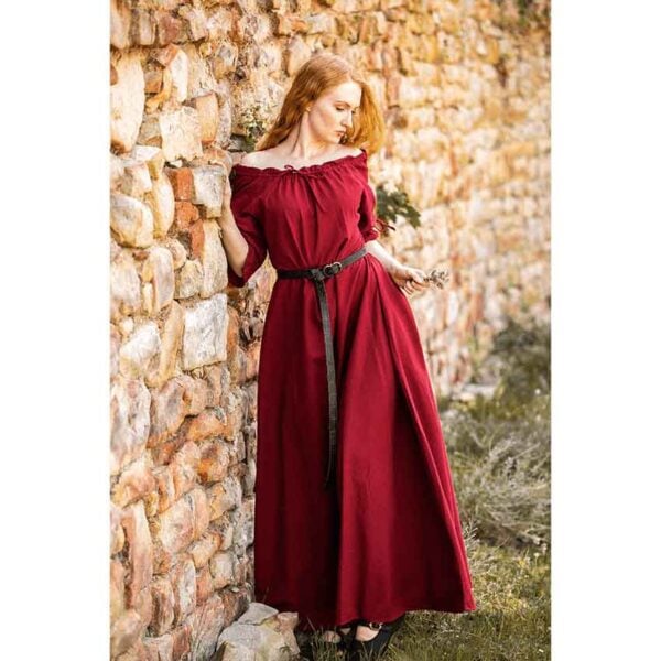 Melisande Short Sleeve Medieval Gown - Red
