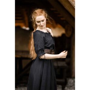 Melisande Short Sleeve Medieval Gown - Black