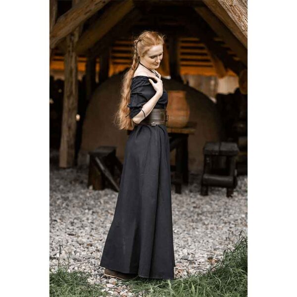Melisande Short Sleeve Medieval Gown - Black