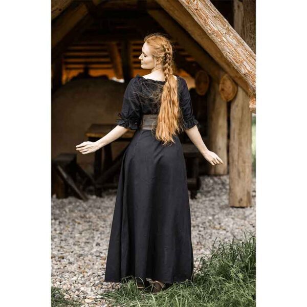 Melisande Short Sleeve Medieval Gown - Black
