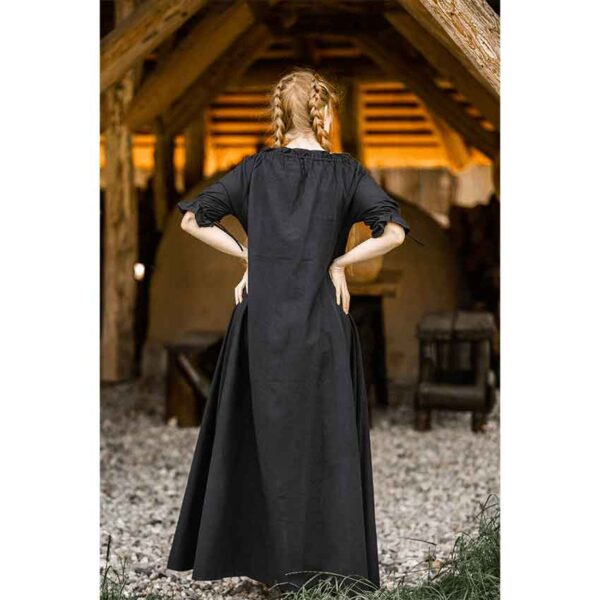 Melisande Short Sleeve Medieval Gown - Black