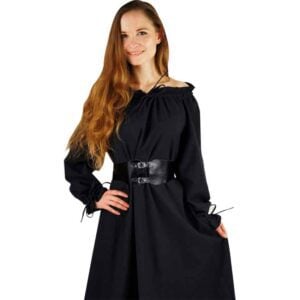 Mechthild Long Sleeve Medieval Gown - Black