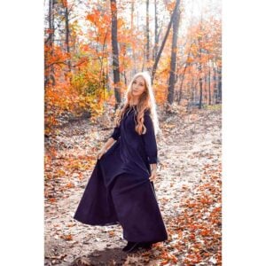 Mechthild Long Sleeve Medieval Gown - Black