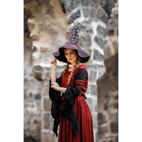 Star Wool Witch Hat - Brown