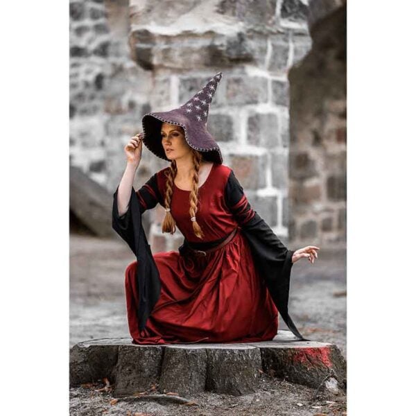 Star Wool Witch Hat - Brown