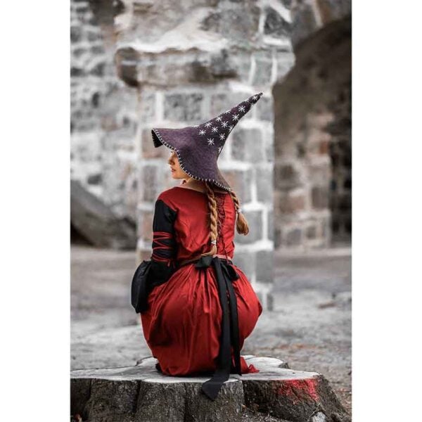 Star Wool Witch Hat - Brown