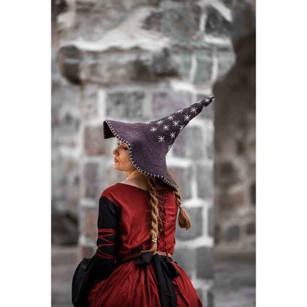 Star Wool Witch Hat - Brown
