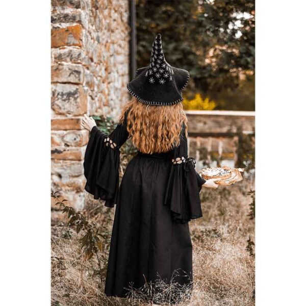 Star Wool Witch Hat - Black