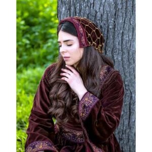 Elaine Noble Lady's Velvet Bonnet - Bordeaux
